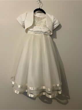 Joykids usa flower girl Dress with Bolero and crinoline